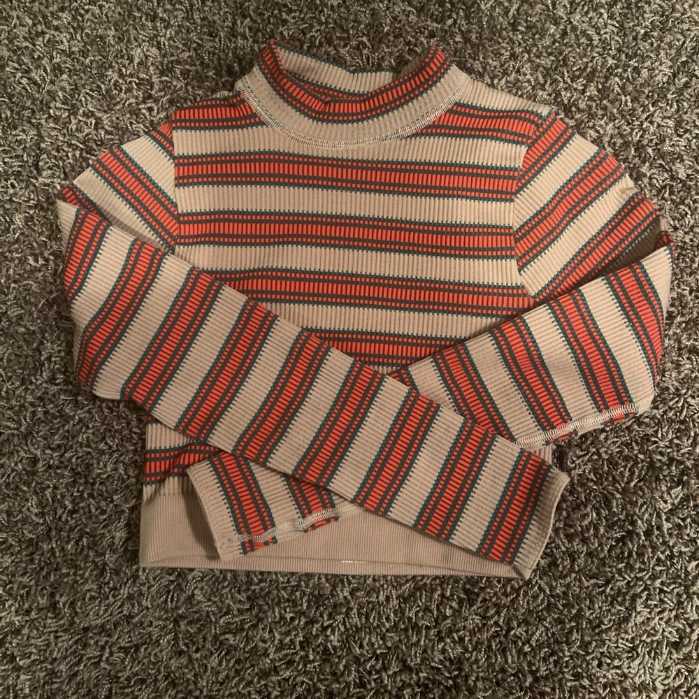 Striped Ribbed Knit Long Sleeve